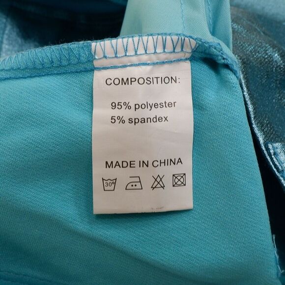 Lizette Collection LC Shorts Juniors L Super High Rise Metallic Blue Measure W28 - Picture 4 of 11